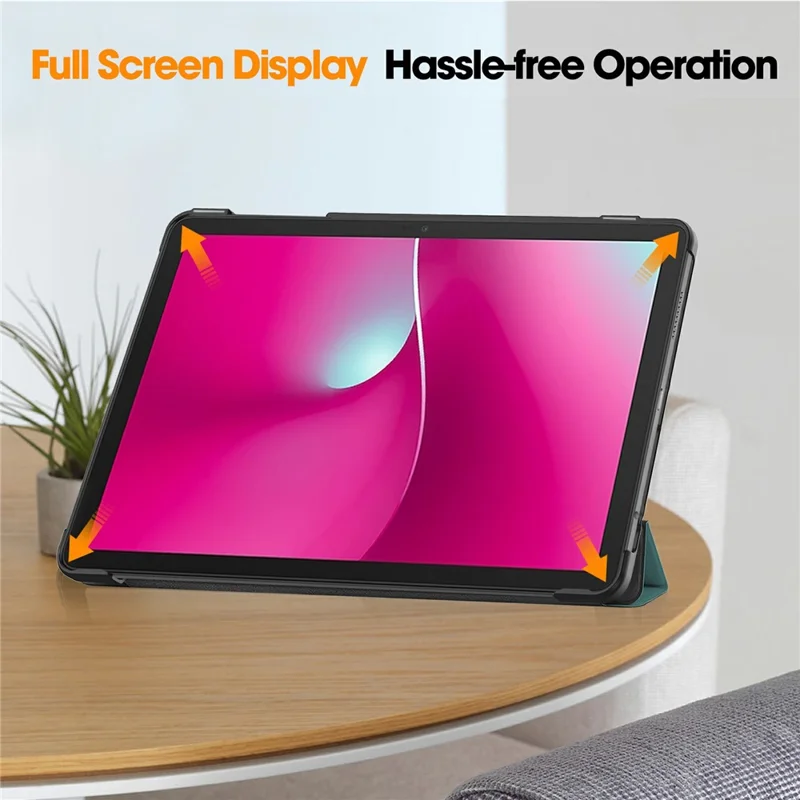 For T-Mobile REVVL Tab 2 (2025) Case Anti-Drop Leather Stand Tablet Cover - Blackish Green