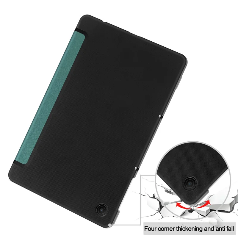 For T-Mobile REVVL Tab 2 (2025) Case Anti-Drop Leather Stand Tablet Cover - Blackish Green
