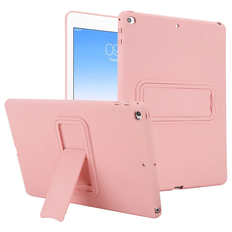 Чехол с подставкой для планшета iPad 9,7 дюйма (2018) / (2017) / Air 2 из ТПУ + ПК, дружественный к коже, защитный чехол - Розовый