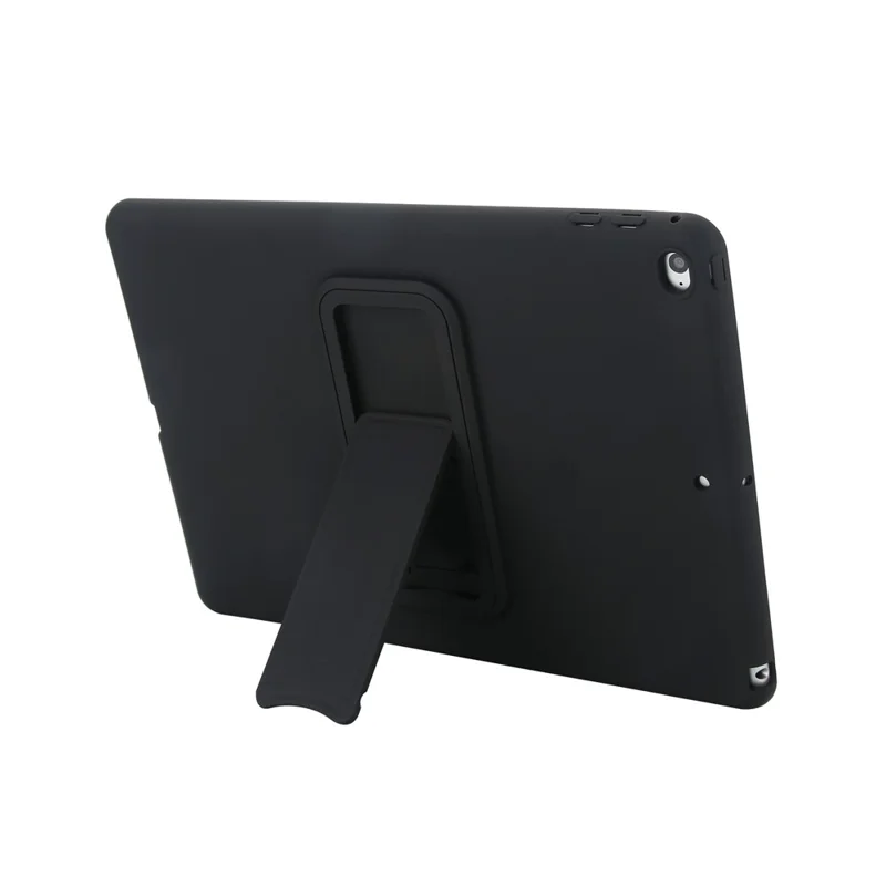 Kickstand Tablet Case for iPad 9.7-inch (2018) / (2017) / Air 2 TPU + PC Skin-Friendly Protective Cover - Black