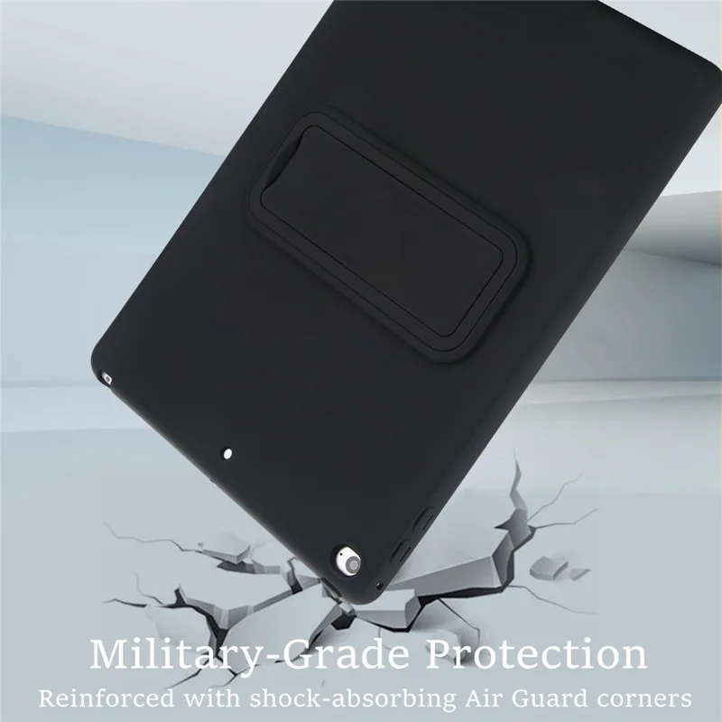 Kickstand Tablet Case for iPad 9.7-inch (2018) / (2017) / Air 2 TPU + PC Skin-Friendly Protective Cover - Black