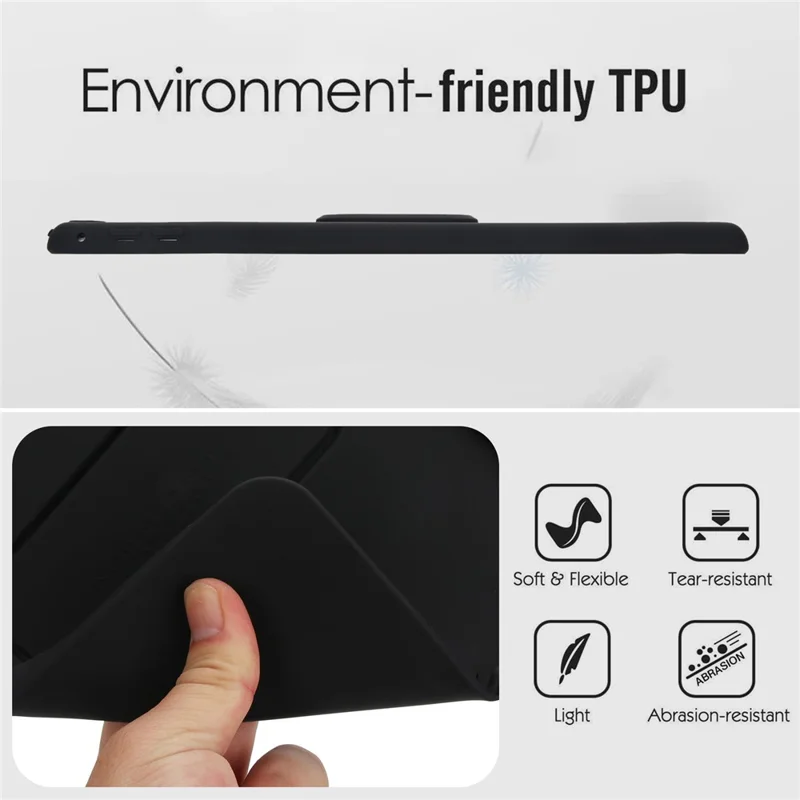 Kickstand Tablet Case for iPad 9.7-inch (2018) / (2017) / Air 2 TPU + PC Skin-Friendly Protective Cover - Black
