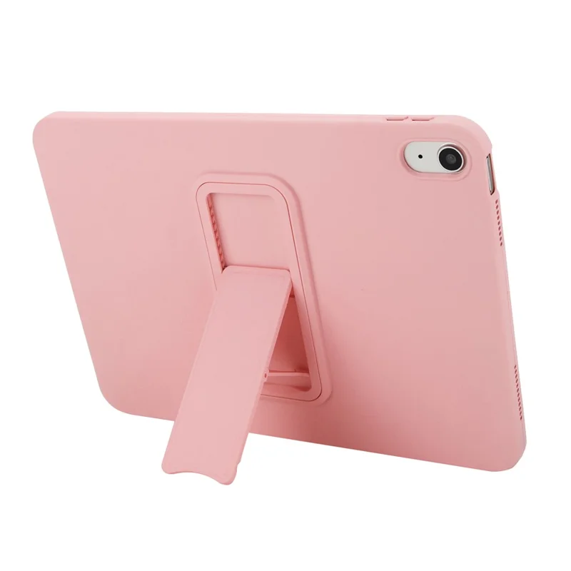 For iPad (2025) / 10.9 (2022) Case TPU + PC Skin-Friendly Kickstand Tablet Cover - Pink