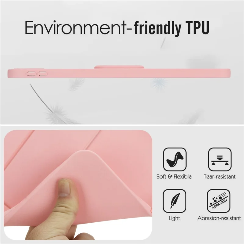 For iPad (2025) / 10.9 (2022) Case TPU + PC Skin-Friendly Kickstand Tablet Cover - Pink