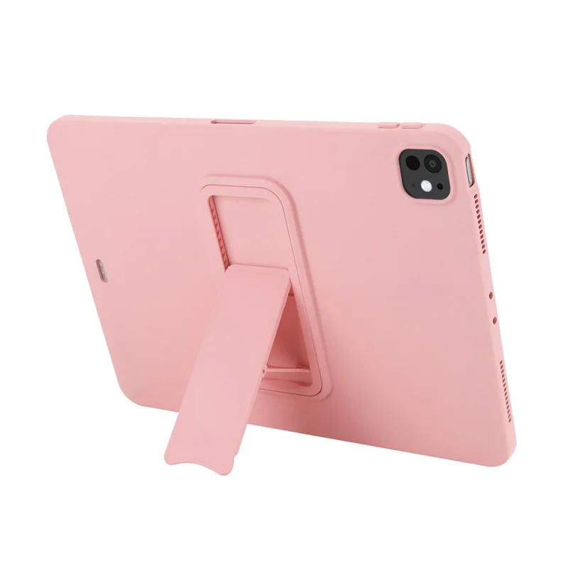 For iPad Pro 11 (2024) Case TPU + PC Skin-Friendly Kickstand Tablet Cover - Pink