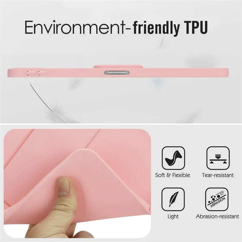 For iPad Pro 11 (2024) Case TPU + PC Skin-Friendly Kickstand Tablet Cover - Pink