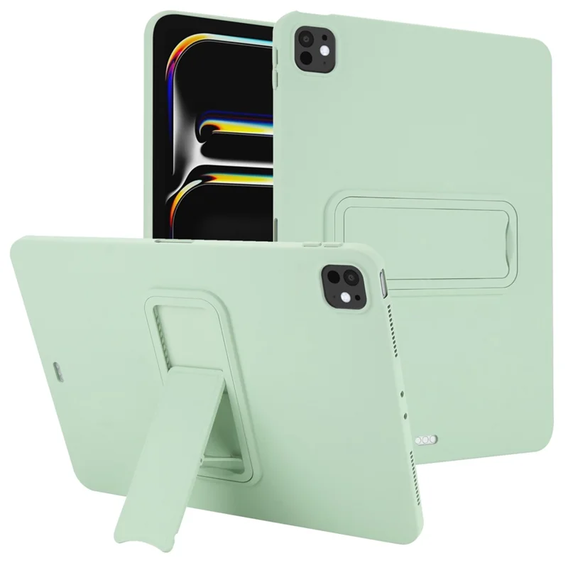 For iPad Pro 11 (2025) / 11 (2024) Case TPU + PC Skin-Friendly Kickstand Tablet Cover - Mint Green