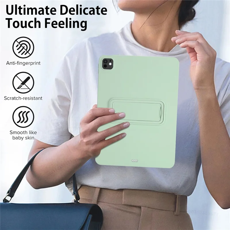 For iPad Pro 11 (2025) / 11 (2024) Case TPU + PC Skin-Friendly Kickstand Tablet Cover - Mint Green