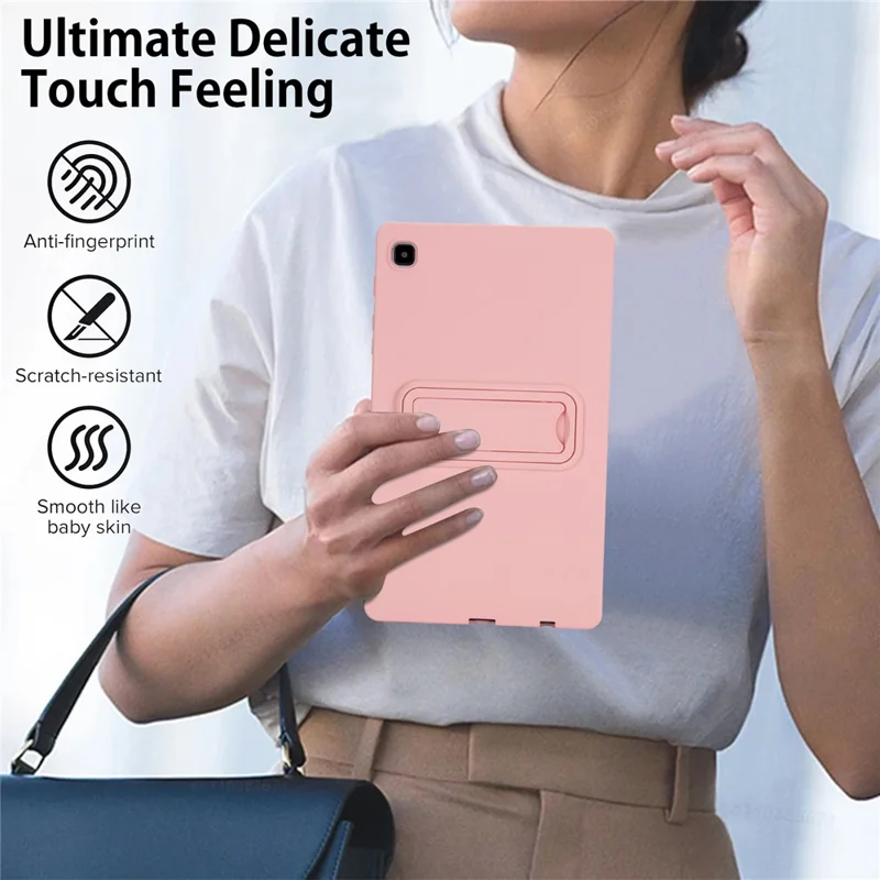 For Samsung Galaxy Tab A7 Lite 8.7-inch Case TPU + PC Skin-Friendly Kickstand Tablet Cover - Pink