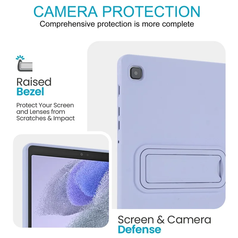 For Samsung Galaxy Tab A7 Lite 8.7-inch Case TPU + PC Skin-Friendly Kickstand Tablet Cover - Light Purple