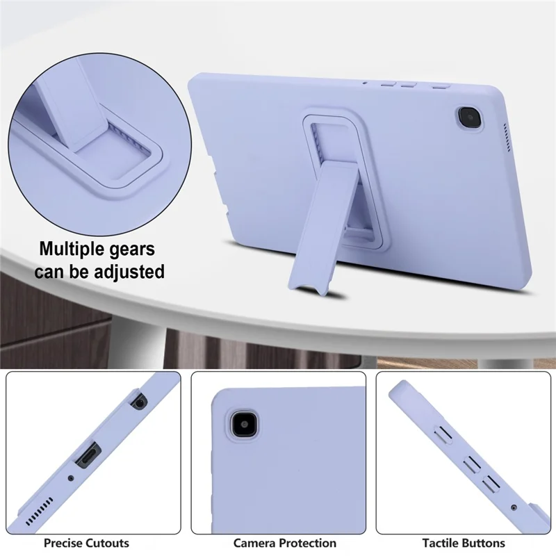 For Samsung Galaxy Tab A7 Lite 8.7-inch Case TPU + PC Skin-Friendly Kickstand Tablet Cover - Light Purple