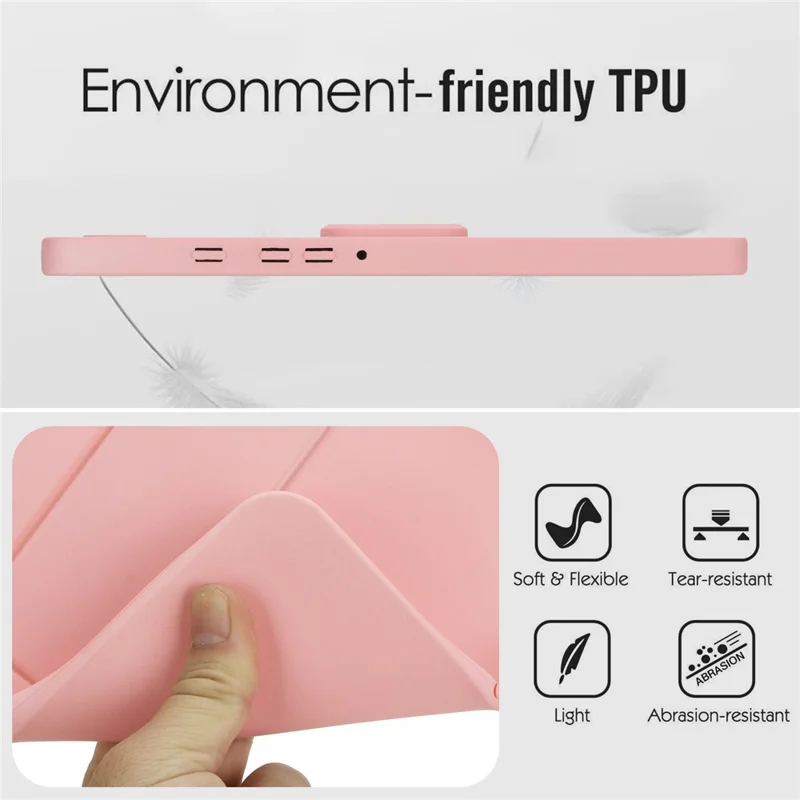 For Samsung Galaxy Tab A9 Case TPU + PC Skin-Friendly Kickstand Tablet Cover - Pink