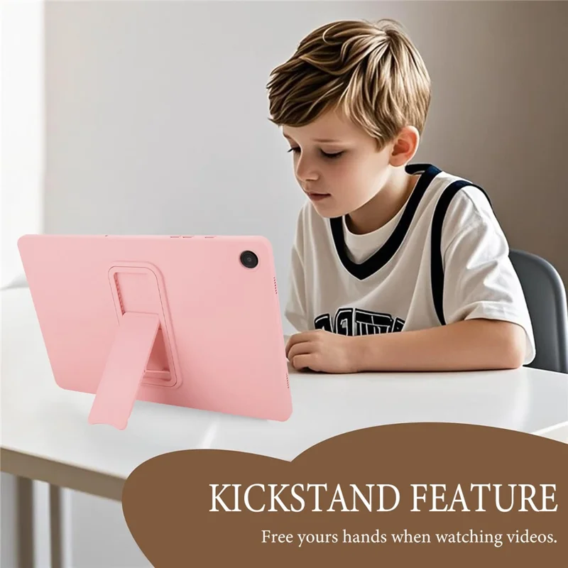 For Samsung Galaxy Tab A9+ Case TPU + PC Skin-Friendly Kickstand Tablet Cover - Pink