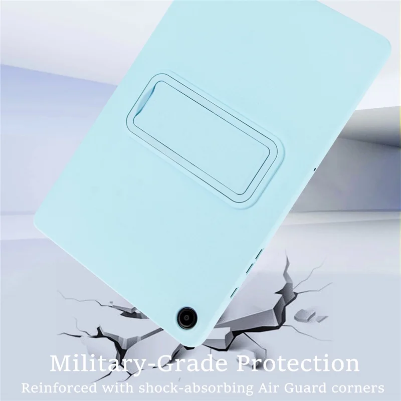 For Samsung Galaxy Tab A9+ Case TPU + PC Skin-Friendly Kickstand Tablet Cover - Baby Blue