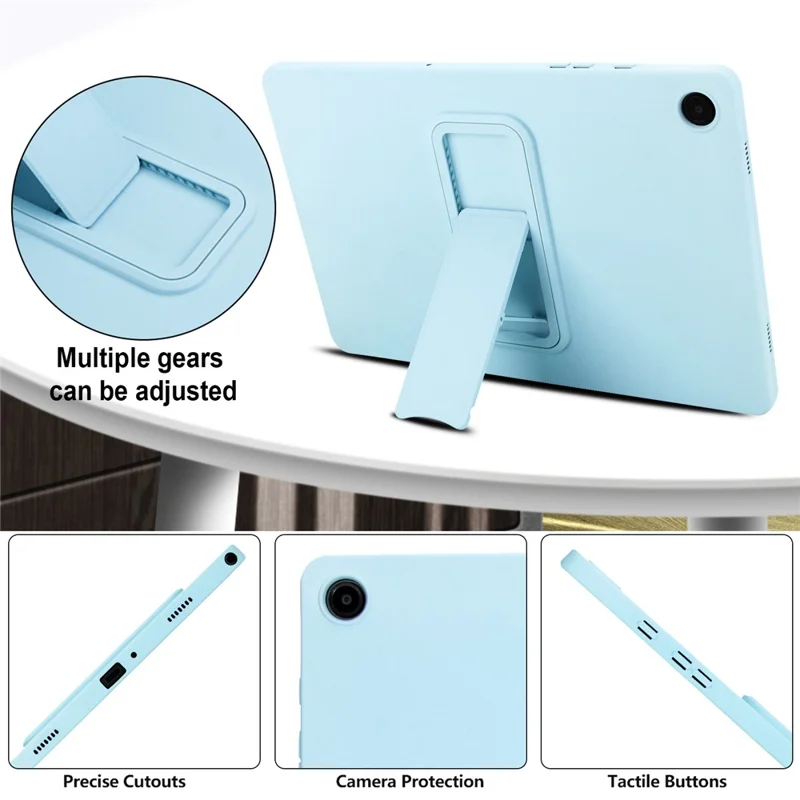 For Samsung Galaxy Tab A9+ Case TPU + PC Skin-Friendly Kickstand Tablet Cover - Baby Blue