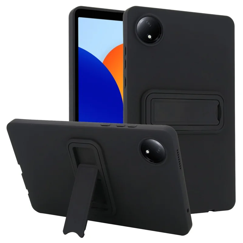 For Xiaomi Redmi Pad SE 4G 8.7 inch Case TPU + PC Skin-Friendly Kickstand Tablet Cover - Black