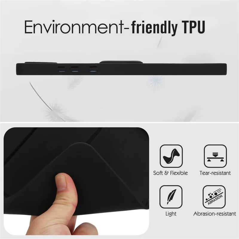 For Xiaomi Redmi Pad SE 4G 8.7 inch Case TPU + PC Skin-Friendly Kickstand Tablet Cover - Black