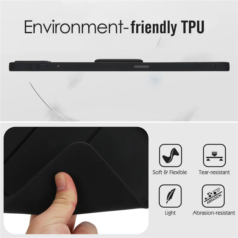 Für Xiaomi Pad 6 Pro / Pad 6 Hülle TPU + PC Hautfreundliche Ständer Tablet Schutzhülle - Schwarz