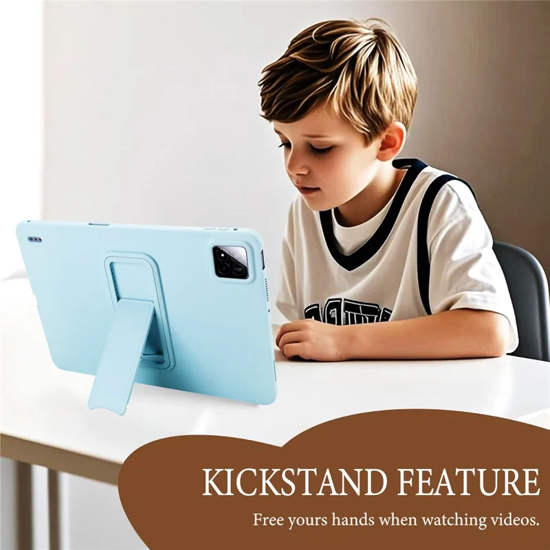 For Xiaomi Pad 7 Pro / Pad 7 Case TPU + PC Skin-Friendly Kickstand Tablet Cover - Baby Blue