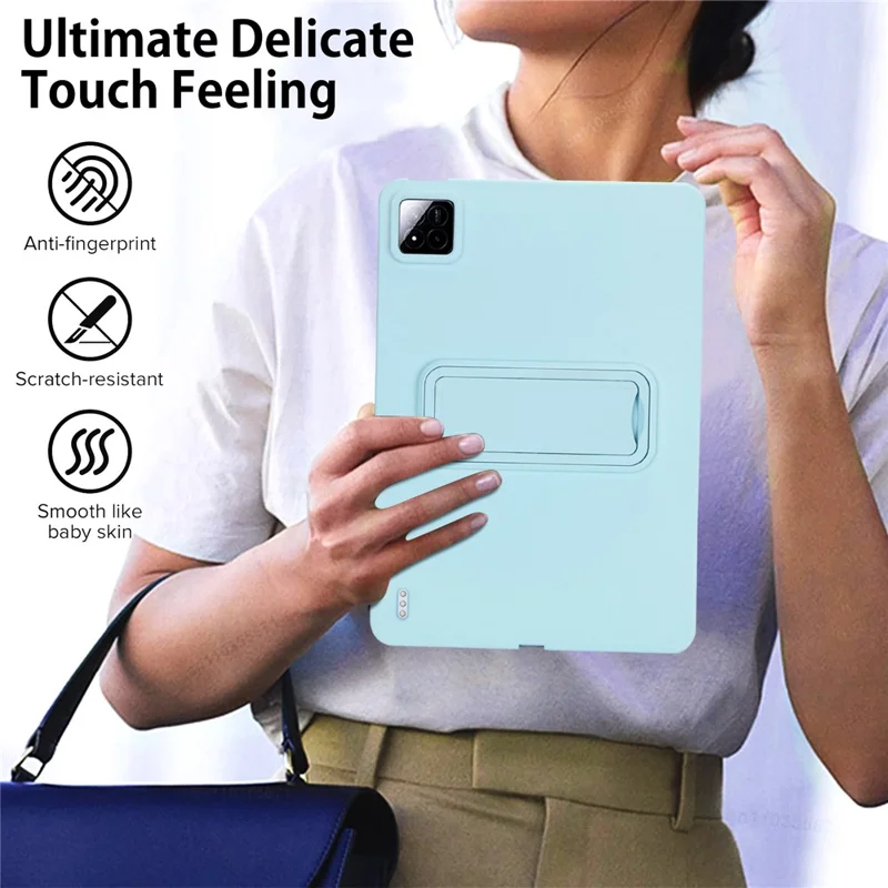 For Xiaomi Pad 7 Pro / Pad 7 Case TPU + PC Skin-Friendly Kickstand Tablet Cover - Baby Blue