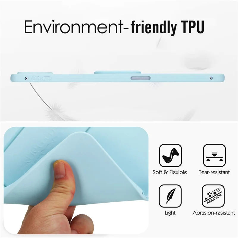 For Xiaomi Pad 7 Pro / Pad 7 Case TPU + PC Skin-Friendly Kickstand Tablet Cover - Baby Blue