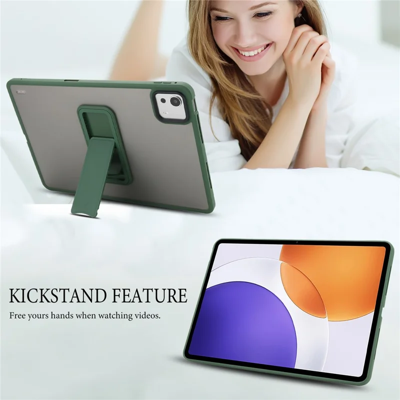 For Xiaomi Pad 7S Pro 12.5 Case with Kickstand TPU + PC Skin-Touch Tablet Cover - Green