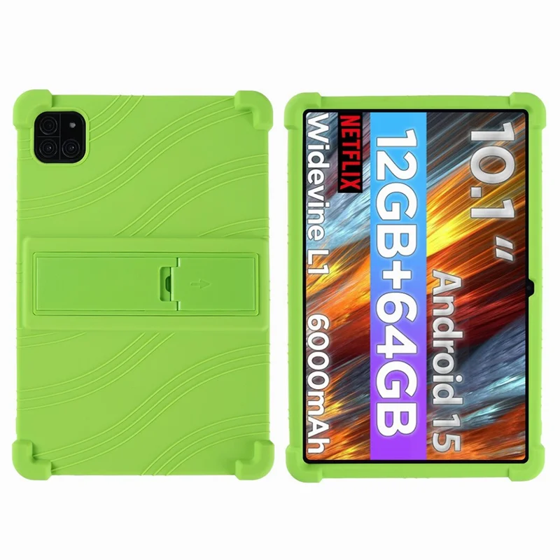 For Callsky-Tab Ctab 10 inch Case Adjustable Kickstand Silicone Tablet Protective Cover - Green