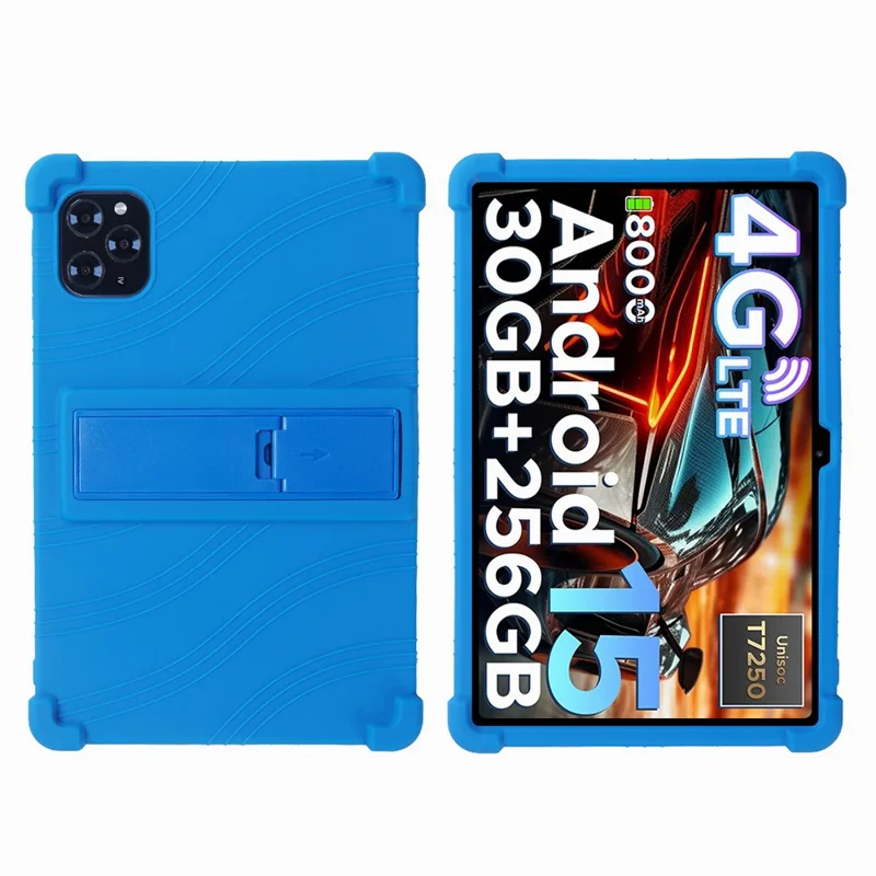 Funda para Tablet Doogee Tab G6 con Soporte Ajustable y Cubierta Protectora de Silicona - Azul Oscuro