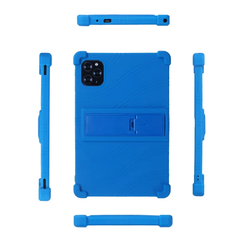 Funda para Tablet Doogee Tab G6 con Soporte Ajustable y Cubierta Protectora de Silicona - Azul Oscuro