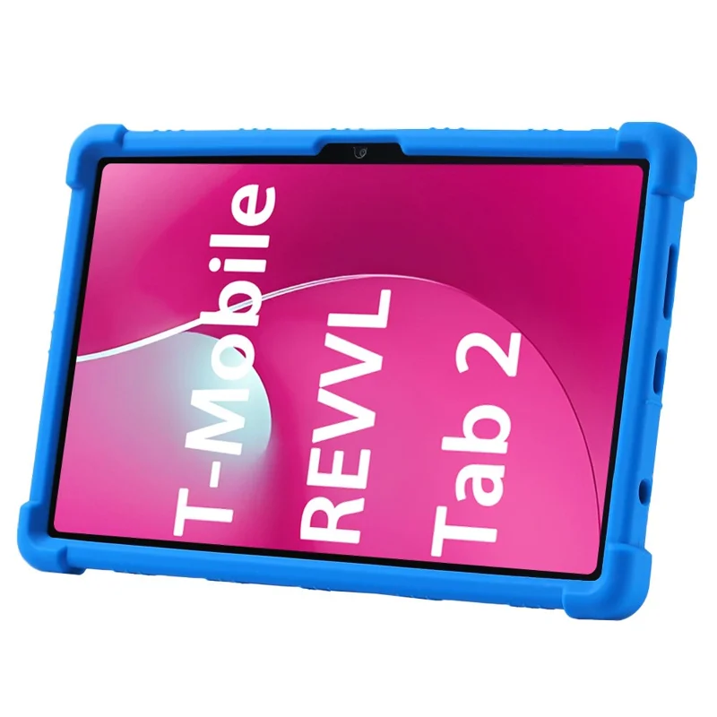 Capa para Tablet T-Mobile REVVL Tab 2 (2025) com Suporte Ajustável e Proteção de Silicone - Azul Escuro