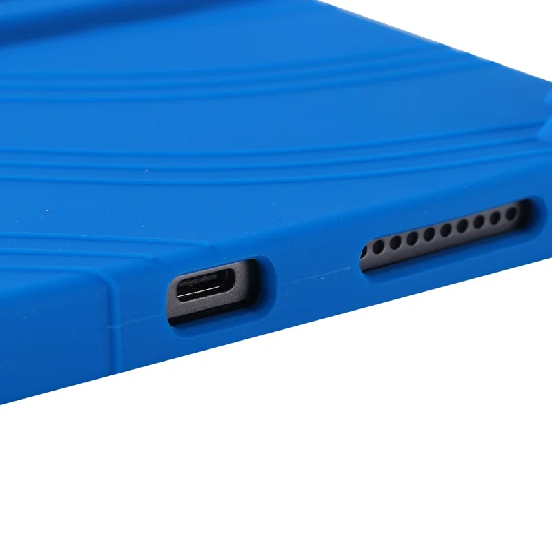 Capa para Tablet T-Mobile REVVL Tab 2 (2025) com Suporte Ajustável e Proteção de Silicone - Azul Escuro