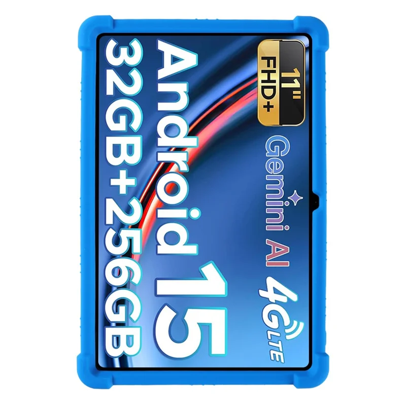 Capa para Tablet Doogee Tab G6+ com Suporte Ajustável e Proteção de Silicone - Azul Escuro