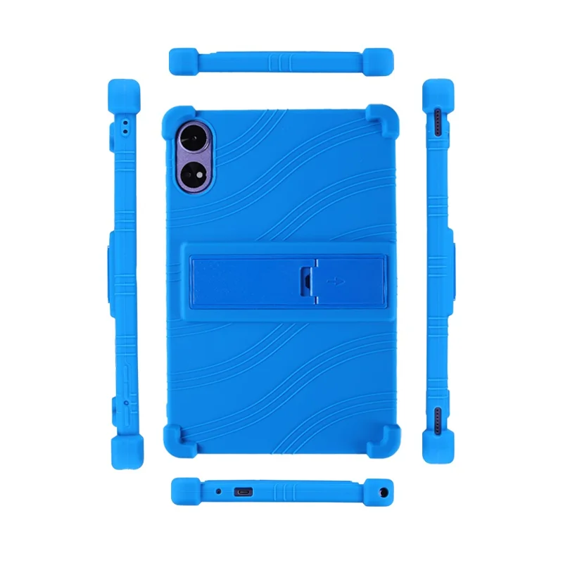 Capa para Tablet Doogee Tab G6+ com Suporte Ajustável e Proteção de Silicone - Azul Escuro