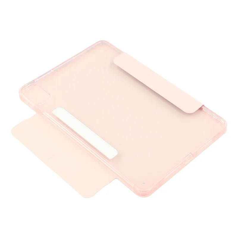 Étui pour tablette Huawei MatePad SE 11 / MatePad 11 (2023) / (2021) avec support origami magnétique à double fermoir en PU et TPU acrylique - Rose