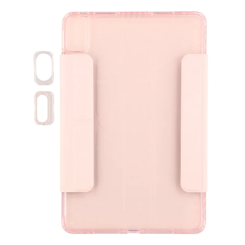 Étui pour tablette Huawei MatePad SE 11 / MatePad 11 (2023) / (2021) avec support origami magnétique à double fermoir en PU et TPU acrylique - Rose