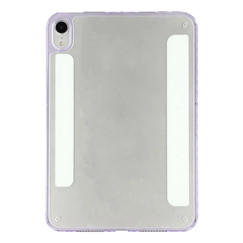 For iPad mini (2024)  /  (2021) Case Magnetic Dual Clasp PU TPU Acrylic Origami Stand Tablet Cover - Purple