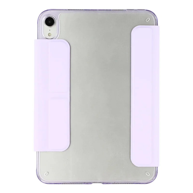 For iPad mini (2024)  /  (2021) Case Magnetic Dual Clasp PU TPU Acrylic Origami Stand Tablet Cover - Purple