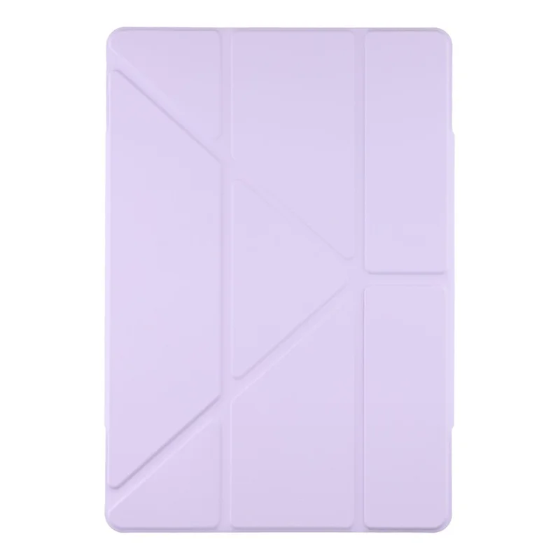 For iPad mini (2024)  /  (2021) Case Magnetic Dual Clasp PU TPU Acrylic Origami Stand Tablet Cover - Purple