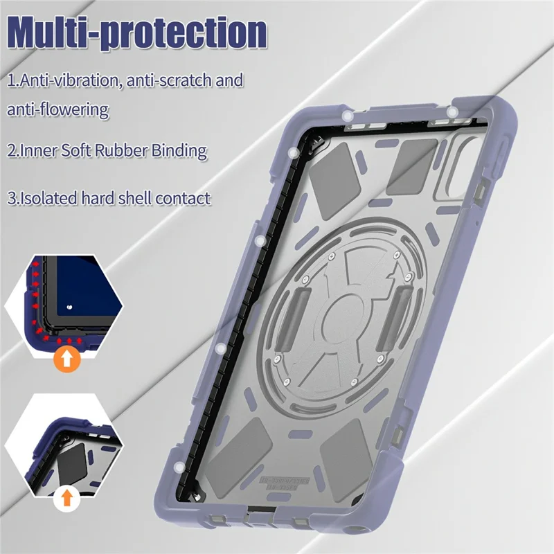 Étui avec Support pour Lenovo Pad 11 2025 TB-335FC / 2024 / Tab K11 Génération 2 TB336 / K11 TB-330XU / P11 Génération 2 / M11 TB-330FU 331FC / Zhaoyang K10 - Bleu Marine