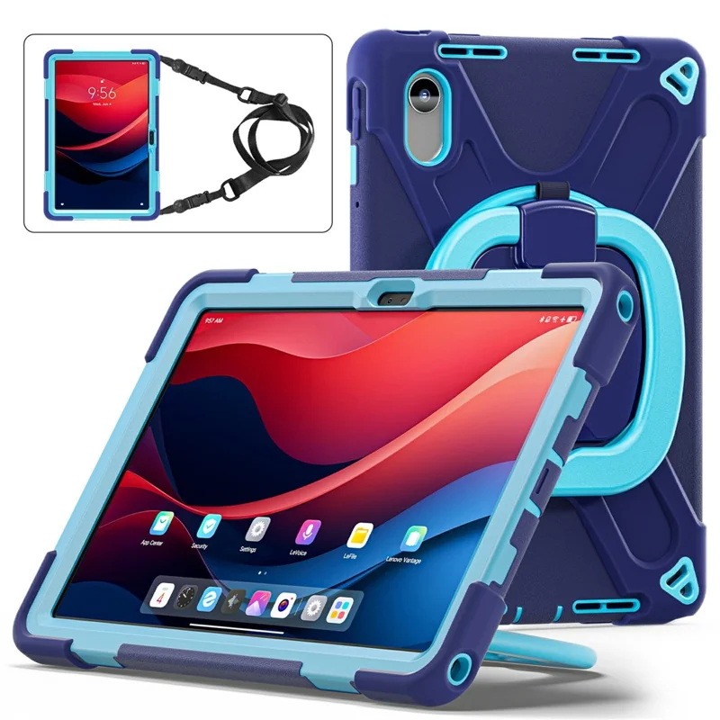 Étui avec support et sangle pour Lenovo Pad 11 2025 TB-335FC / 2024 / Tab K11 Gen 2 TB336 / K11 TB-330XU / P11 Gen 2 / M11 TB-330FU 331FC - Bleu marine