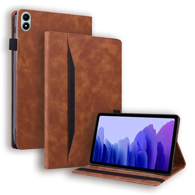 For Infinix Xpad 20 Case PU Leather Protective Folio Tablet Cover with Card Holder - Brown
