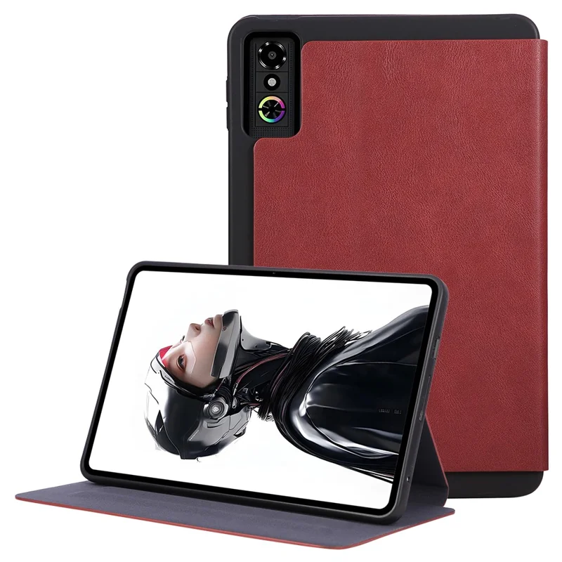 For ZTE nubia RedMagic Astra Shockproof Case PU Leather Tablet Cover with Stand - Red