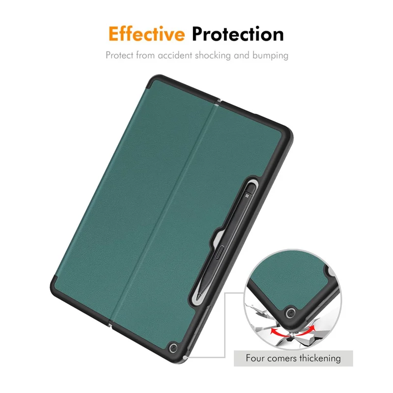 ENKAY HAT PRINCE Чехол для Microsoft Surface Pro 12 дюймов из искусственной кожи + ПК защитный чехол со стойкой - Темно-зеленый