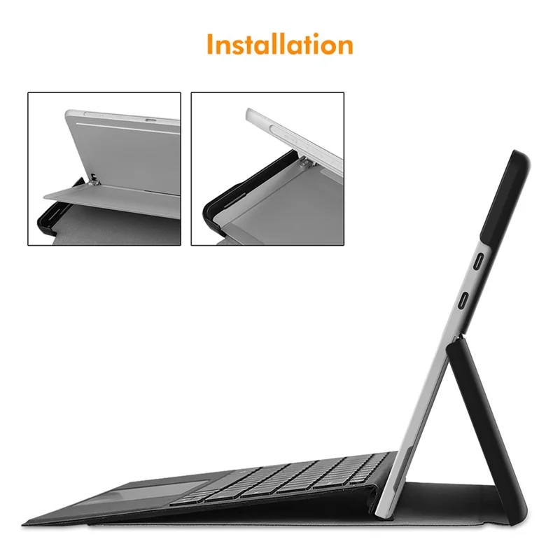ENKAY HAT PRINCE Чехол для Microsoft Surface Pro 12 дюймов из искусственной кожи + ПК защитный чехол со стойкой - Темно-зеленый