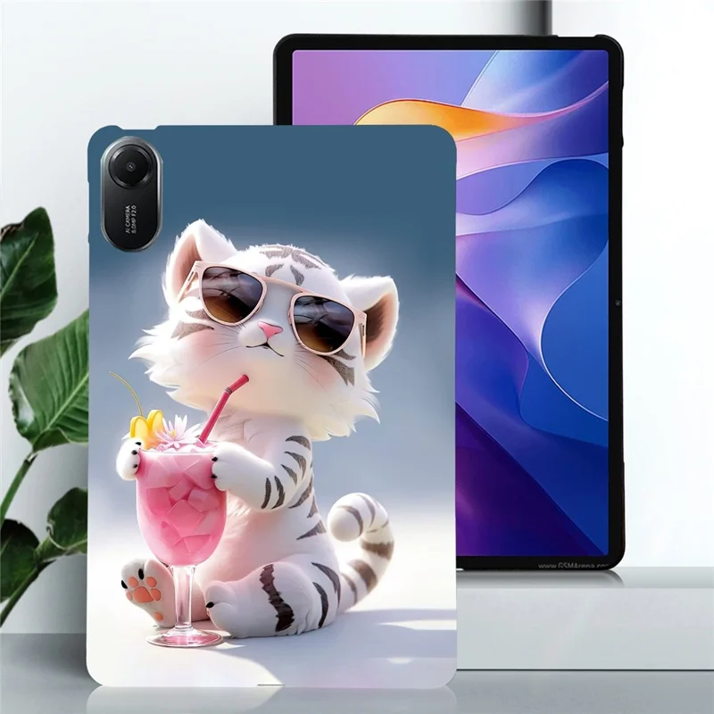 Cover per Xiaomi Redmi Pad 2 con Stampa a Fantasia - Custodia Sottile in TPU Morbido - Tigre Cartoon
