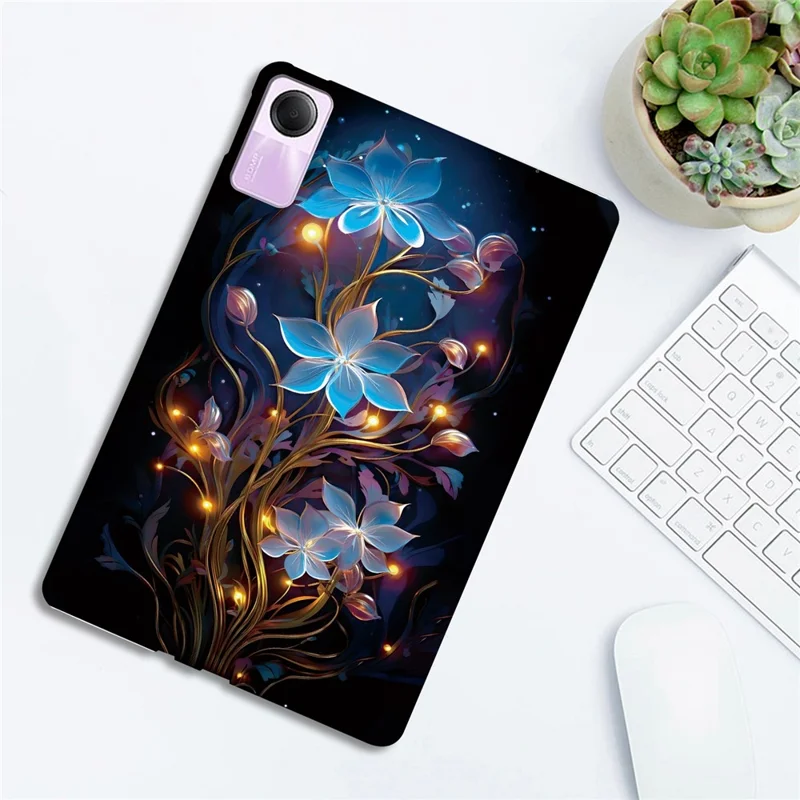 For Xiaomi Redmi Pad 2 Case Pattern Printing Slim Soft TPU Tablet Cover - Small Lantern Flower