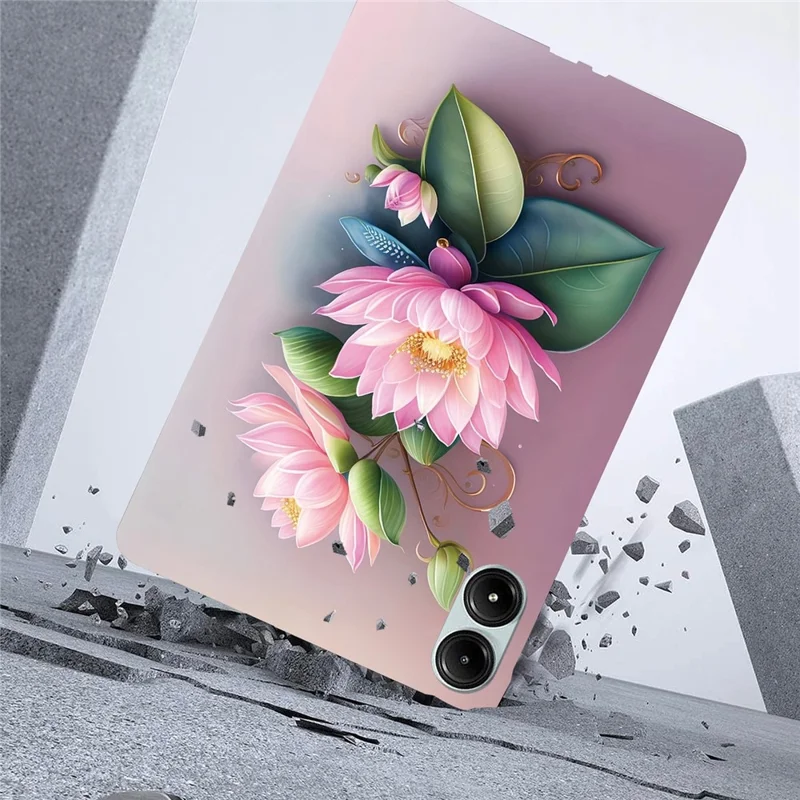 Capa de Tablet para Xiaomi Redmi Pad Pro 5G / Pad Pro / Poco Pad 4G com Estampa Impressa, Capa Slim de TPU Macio - Lotus