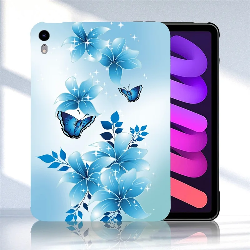 Cover per iPad mini (2024) / (2021) con Stampa a Fantasia - Custodia Sottile in TPU Morbido - Farfalla Blu