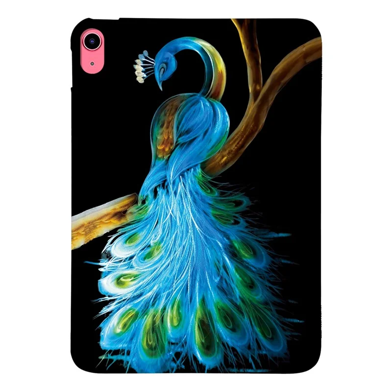Funda para iPad (2025) / 10,9" (2022) con Estampado de Patrón, Fina y Suave de TPU - Pavo Real