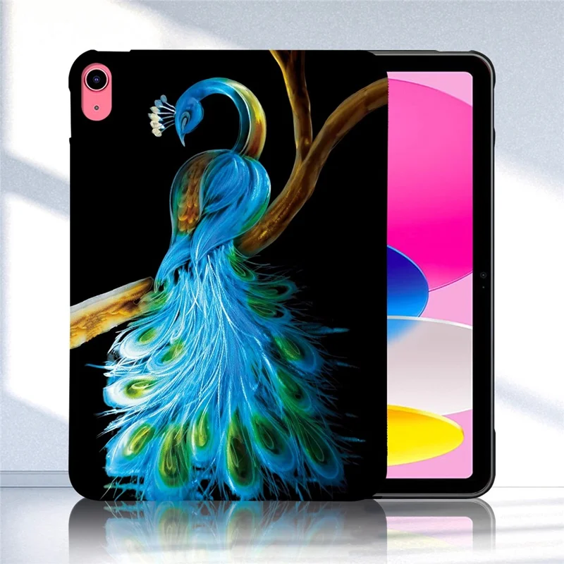 Funda para iPad (2025) / 10,9" (2022) con Estampado de Patrón, Fina y Suave de TPU - Pavo Real